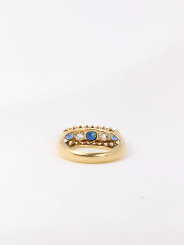 Bague Bague jarretière ancienne diamants saphirs 58 Facettes J7