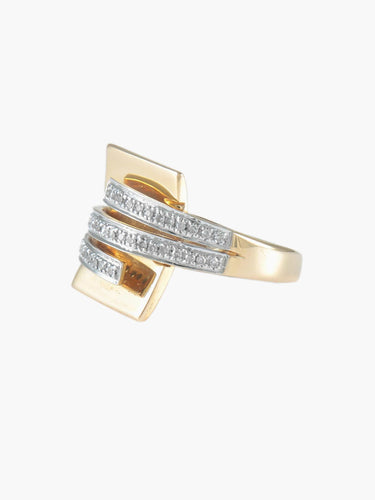 Bague Or Jaune / Diamants / 54 BAGUE "SQUARE" OR & DIAMANTS 58 Facettes BO/220021 NSS