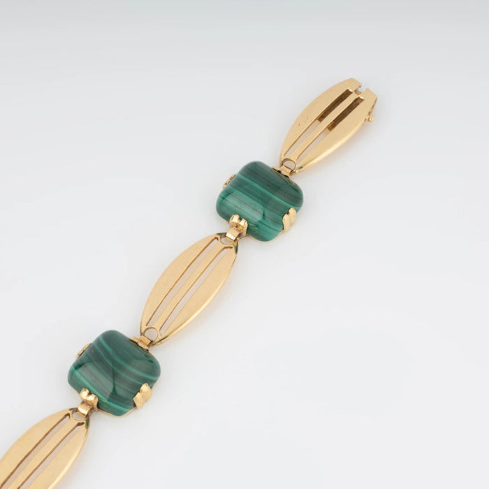 Bracelet Bracelet or jaune, malachite 58 Facettes 1