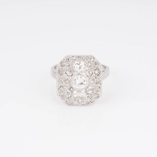 Bague Bague en platine et diamants 58 Facettes 1