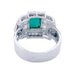 Ring 50 Art Deco ring in platinum, emerald and diamonds. 58 Facettes 32364
