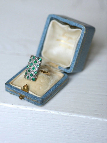 Bague Bague damier émeraude et diamants 58 Facettes