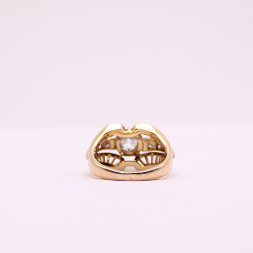 Bague 52 Bague Solitaire Art Déco Diamant 0.60 ct 58 Facettes