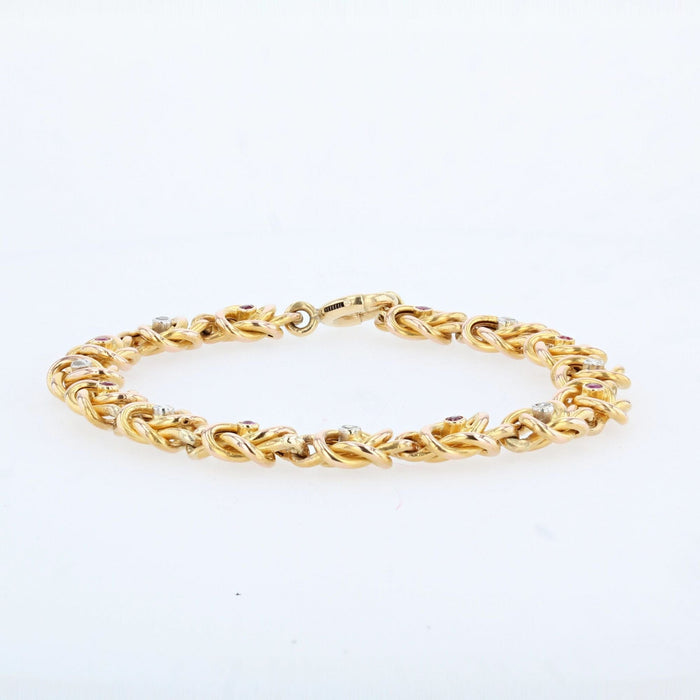 Bracelet Bracelet ancien en or rubis et diamants taillés en rose 58 Facettes 21-534
