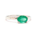 Emerald Solitaire Ring 18K White Gold 58 Facettes