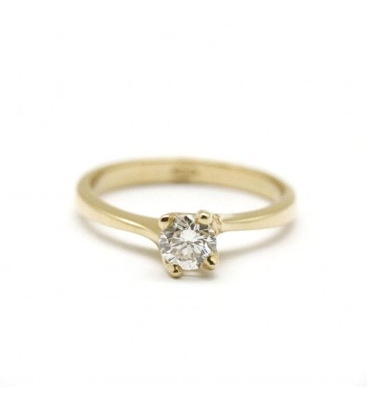 Bague 55 / Jaune / Or 750‰ Bague Solitaire Diamant 0.59 carat 58 Facettes 220558R