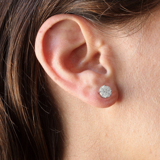 Boucles d'oreilles Boucles d'oreilles puces diamants 0.54 carat et or blanc 58 Facettes 23-256A