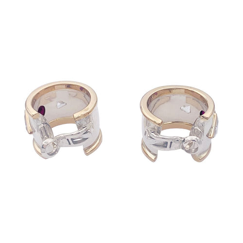Boucles d'oreilles Boucles d'oreilles deux ors rubis et diamants. 58 Facettes 33011