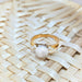 Ring Yellow gold diamond and pearl ring 58 Facettes 16980