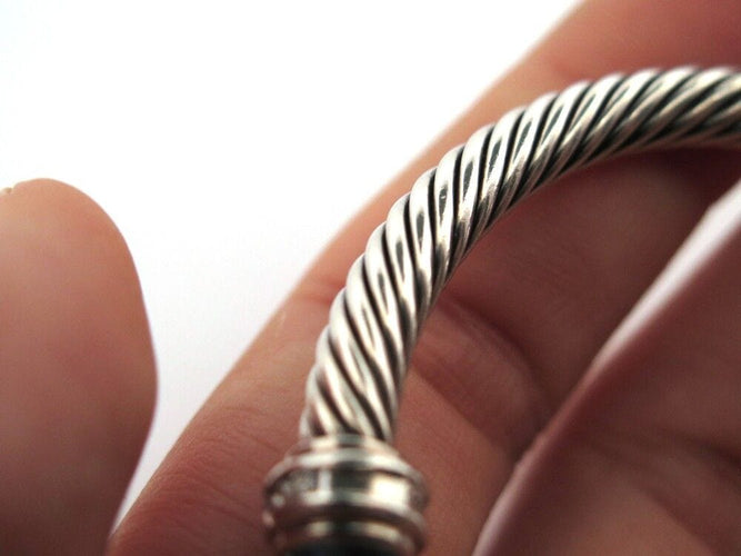 Bracelet bracelet DAVID YURMAN cable mm argent 925 5mm diamants topaze 58 Facettes 257556