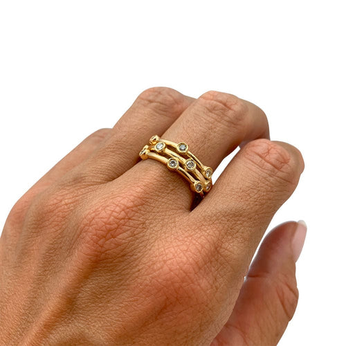 Bague 56 Bague or jaune diamants. 58 Facettes 31771