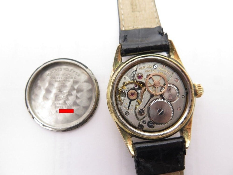 Montre vintage montre ROLEX oysterdate precision 29 mm mecanique plaque or & cuir 58 Facettes 247061