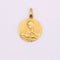 Pendentif Médaille religieuse ronde Vierge priant su enfant Jésus couché or jaune 58 Facettes
