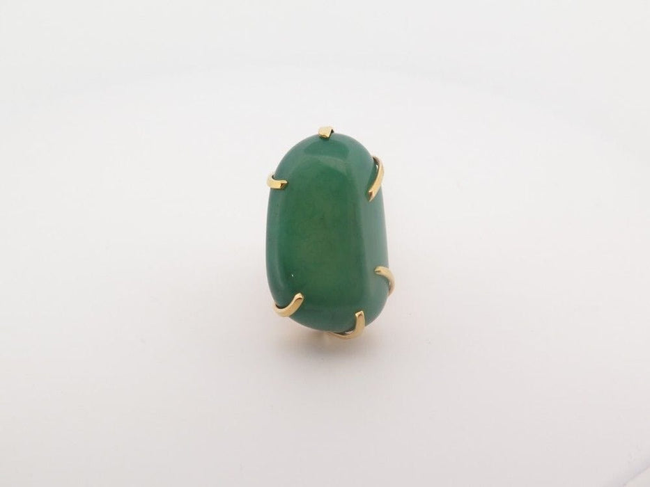 Bague 52 bague en or jaune 18k t52 sertie pierre agate verte 31gr 58 Facettes 253468