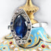 Ring 53 Art deco sapphires diamonds shuttle ring 58 Facettes 23-144