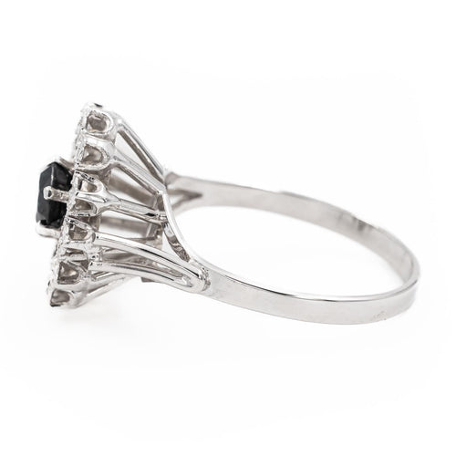 Bague 57 Bague Marguerite Or blanc Saphir 58 Facettes 2283188CN