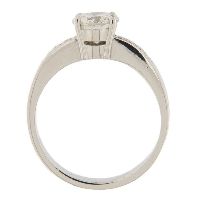 Bague 56 Bague solitaire en or blanc avec diamant 58 Facettes G3305