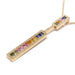 Necklace Multicolored sapphires diamonds rose gold barrette necklace 58 Facettes