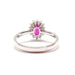 Ring Daisy ring white gold ruby ​​diamonds 58 Facettes
