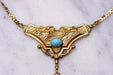 Necklace Ancient regional heart necklace in gold and turquoise 58 Facettes