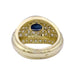 Ring 50 Yellow gold ring, diamonds and sapphire. 58 Facettes 33326