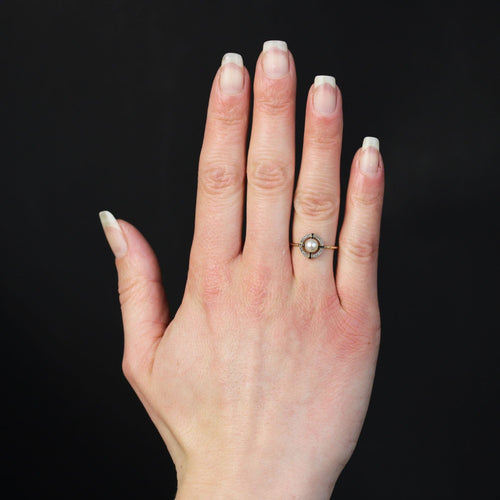 Bague 51 Bague ancienne perle fine diamants saphirs calibrés 58 Facettes 19-344