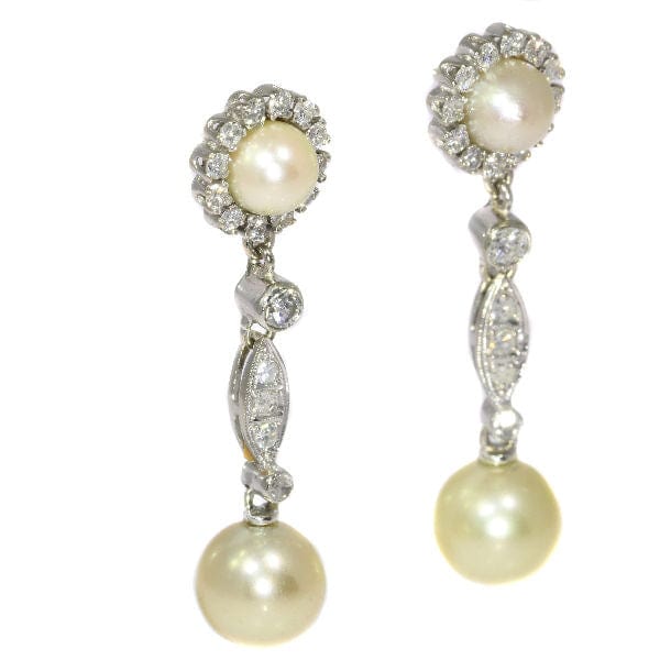 Boucles d'oreilles Boucles d'oreilles diamant et perle 58 Facettes 18033-0186