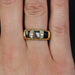 Ring 56 Yellow gold ring with gray enamel and diamonds 58 Facettes CV96