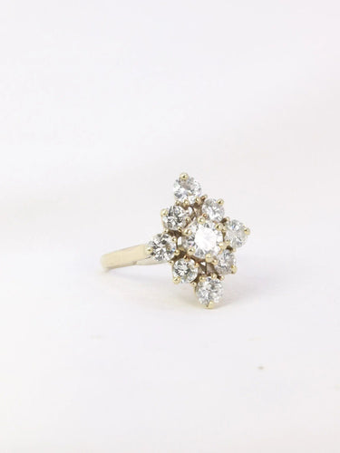 Bague Bague vintage marquise or blanc diamants 58 Facettes J5