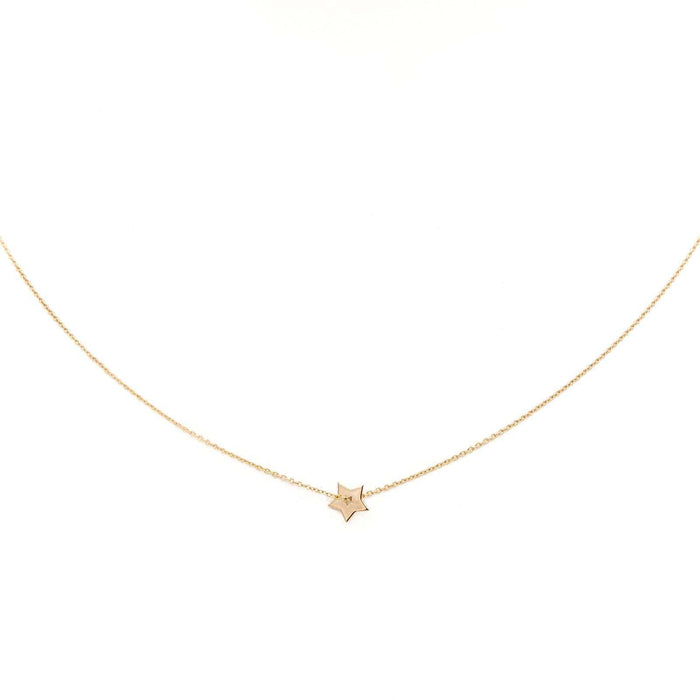 Pendentif Ginette NY Collier Etoile Mini Open Star On Chain Or rose 58 Facettes 2519185CN