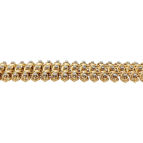 Bracelet Bracelet vintage en or rose, platine et diamants. 58 Facettes 31649