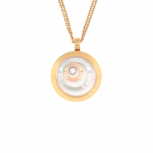 CHOPARD pendant - Happy Spirit pendant White and pink gold Diamond 58 Facettes X