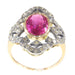 Bague 56 Bague en diamant avec rubelite 58 Facettes 20296-0351