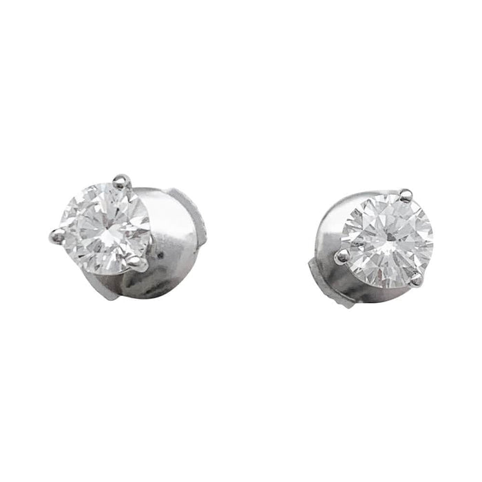 Boucles d'oreilles Puces d'oreilles en or blanc, diamants. 58 Facettes 31640