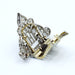 Art deco gold platinum diamond lapel clip brooch 58 Facettes