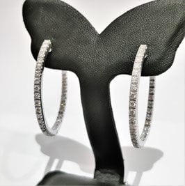 Boucles d'oreilles Boucles d'oreilles créoles or blanc diamants 58 Facettes 1-808/1