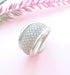 Ring Ring Domed bangle Diamonds 1,10ctt White gold 58 Facettes AA 1610