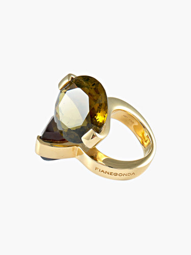 Bague 52 Bague Toi & Moi Pianegonda Quartz fumé 58 Facettes