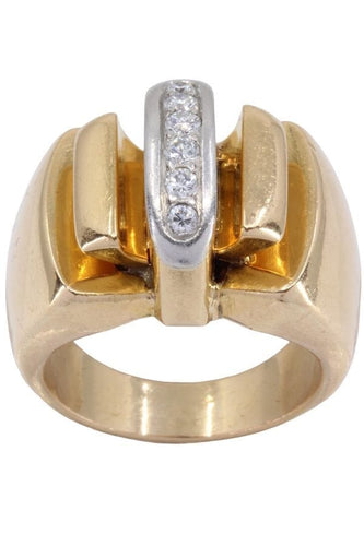 Bague Bague tank, diamants 58 Facettes 063991