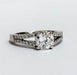 Ring 51 Solitaire accompanied by white gold diamond 0,98ct 58 Facettes TBU