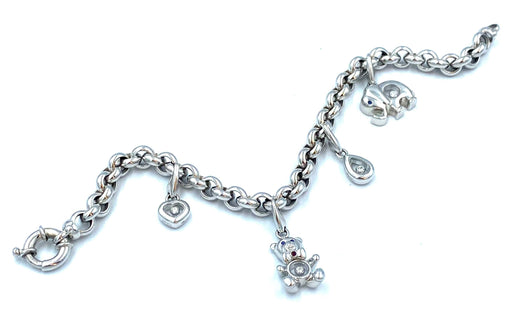 Bracelet CHOPARD. Collection Happy Diamonds, bracelet or blanc et breloques 58 Facettes