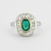 Ring OVAL EMERALD RING WITH DIAMONDS SURROUNDING 58 Facettes
