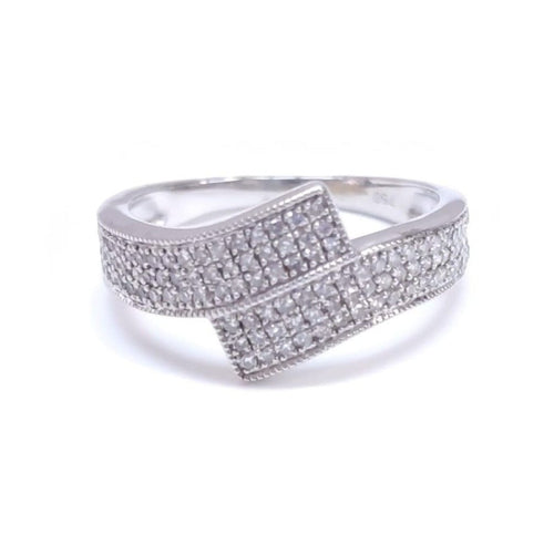 Bague 56 Bague en or blanc, diamants 58 Facettes RA-467/1