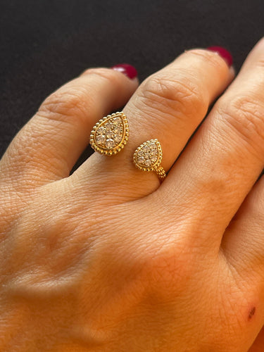 Bague Bague double poire diamant 58 Facettes