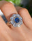 Bague 51 Bague Marguerite or blanc Saphir Diamants 58 Facettes