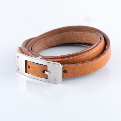Bracelet Bracelet Hermès Triple Tour Camel et Boucle Plaque Kelly 58 Facettes 515