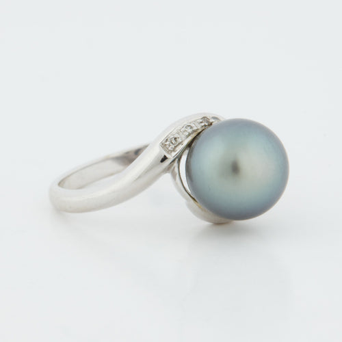 Bague 52 Bague Or blanc Perle Diamants 58 Facettes REF 5032/34