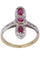 Bague BAGUE ART-NOUVEAU RUBIS ET DIAMANTS 58 Facettes 073021