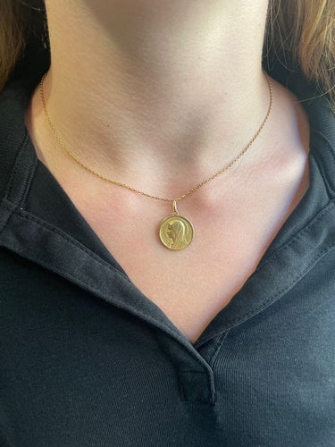 Pendentif MÉDAILLE VIERGE ANCIENNE NACRE 58 Facettes 053191