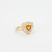Ring 54 YELLOW GOLD DIAMOND PAVING CITRINE RING 58 Facettes